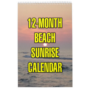 12-Month Beach Sunrise Calendar