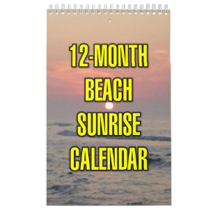 12-Month Beach Sunrise Calendar