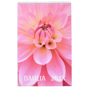 12 month Beautiful Dahlia Photo Calendar