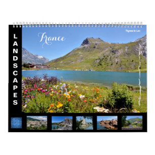12 month calendar of landscapes of France
