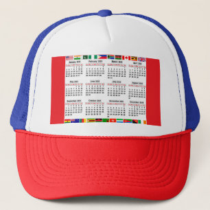 12 month calendar of the year 2025 trucker hat