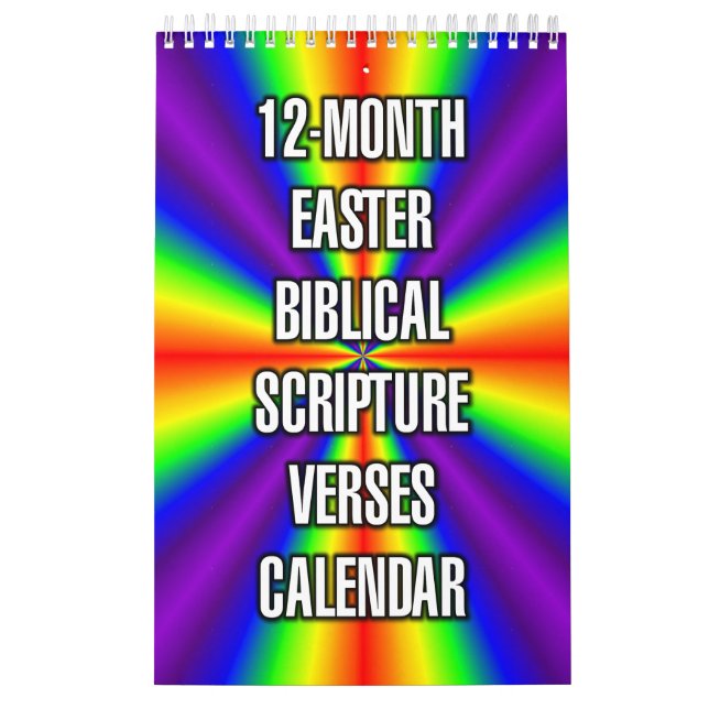 12-Month Easter Biblical Scripture Verses Calendar (Cover)