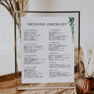 12 Month Greenery  Wedding Checklist