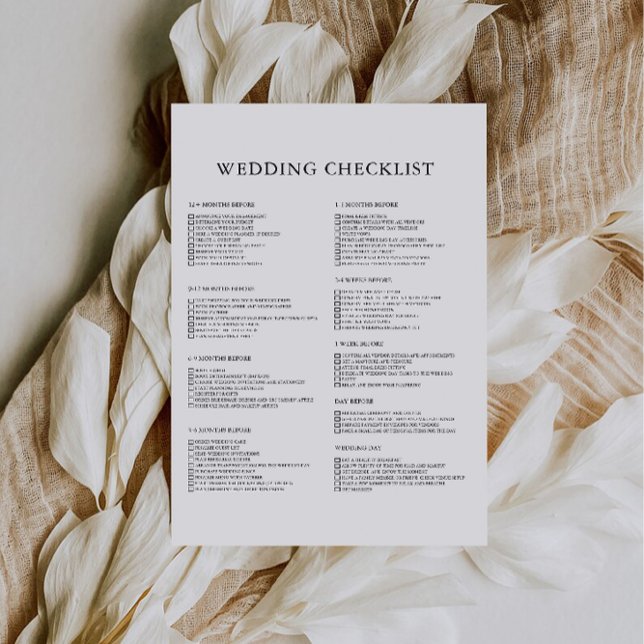 12 Month Minimalist Wedding Checklist (12 Month Minimalist Wedding Checklist)