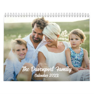 12 Month Modern Family Custom Photo Calendar
