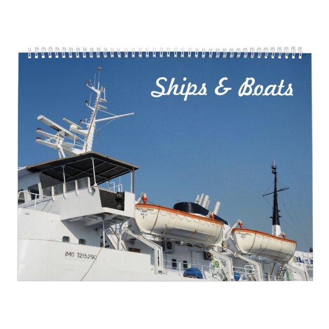 12 month Ships & Boats Photo Calendar (Cover)