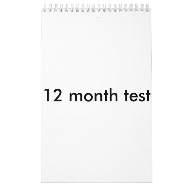 12 month test calendar (Cover)