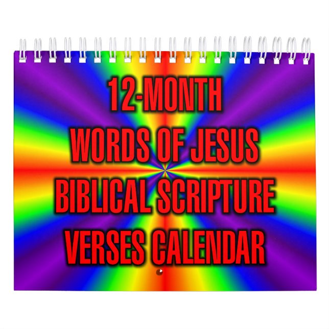 12-Month Words of Jesus Biblical Scripture Verses Calendar (Cover)
