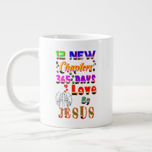 12 New Chapters 365 Days Love By Jesus Large Coffee Mug