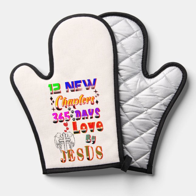 12 New Chapters 365 Days Love By Jesus Oven Mitt (Front/Back)