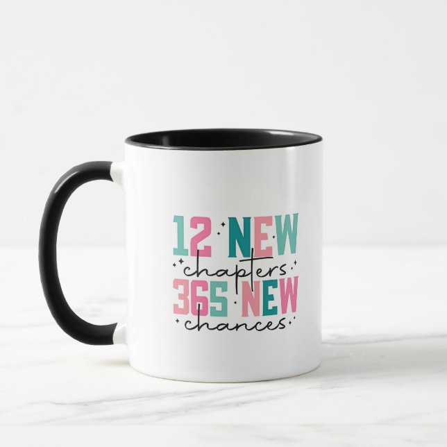 12 New Chapters, 365 New Chances 100 Days Mug (Left)