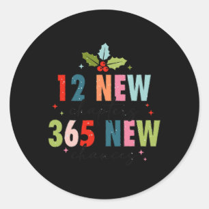 12 New Chapters 365 New Chances Family Classic Round Sticker