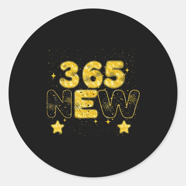12 New Chapters 365 New Chances Happy New Year 202 Classic Round Sticker (Front)