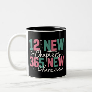 12 New Chapters 365 New Chances Inspirational Two-Tone Coffee Mug
