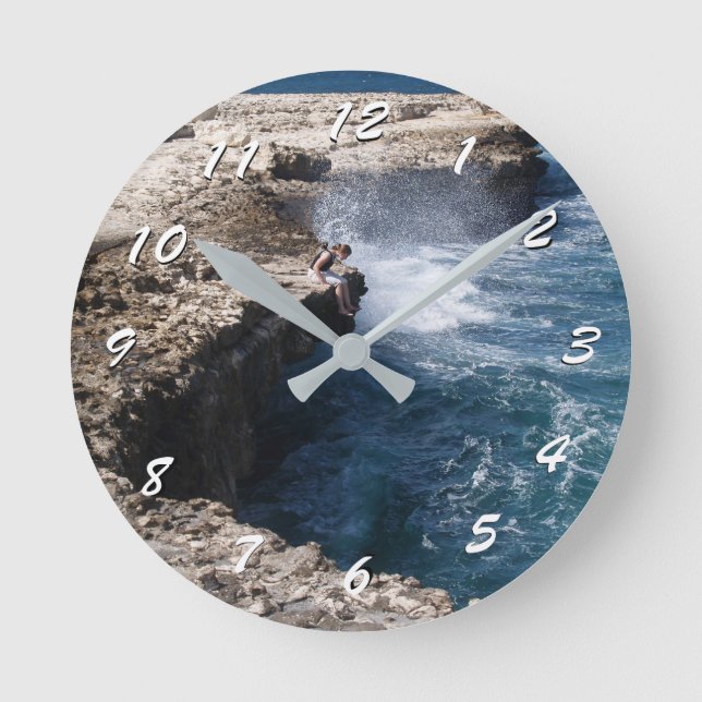 12 Number Choices to Choose-Antigua Coastlin-Clock Round Clock (Front)
