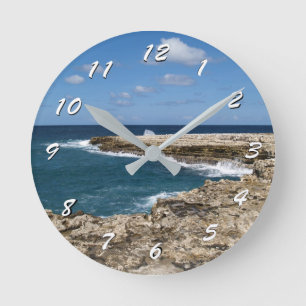 12 Number Choices to Choose-Antigua Coastlin-Clock Round Clock