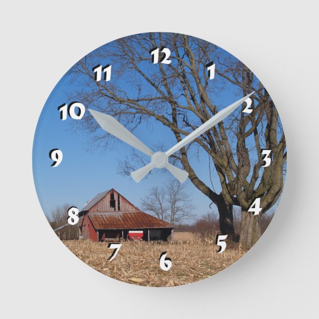 12 Number Choices to Choose --Barn Clock (Front)