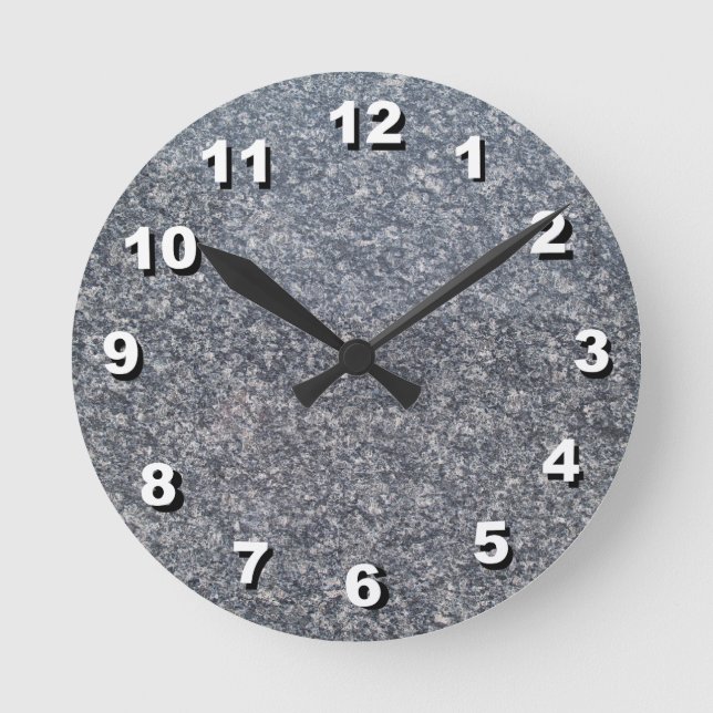 12 Number Choices to Choose-Black Marble Clock (Front)
