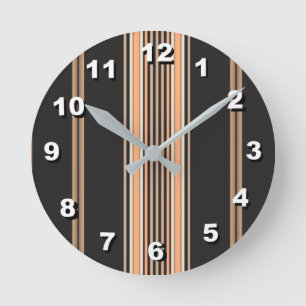 12 Number Choices to Choose-Black Striped Clock