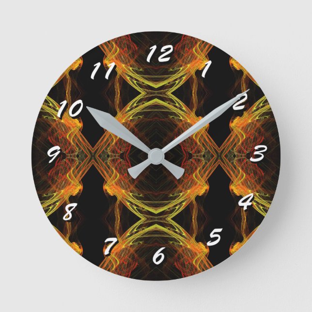 12 Number Choices to Choose-Fractal Art-Clock Round Clock (Front)