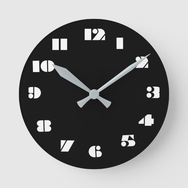 12 Number Choices to Choose From Black Clock (Front)
