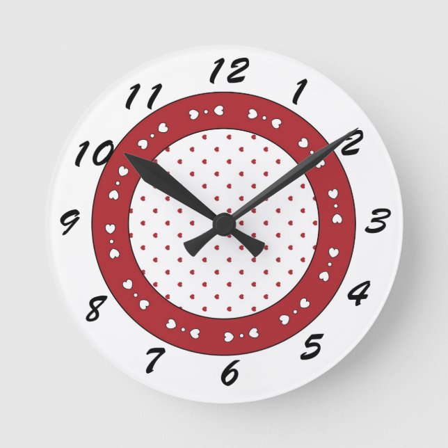 12 Number Choices to Choose From Heart Clock (Front)