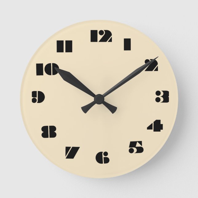 12 Number Choices to Choose From Light Ecru Clock (Front)