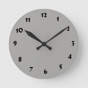 12 Number Choices to Choose From Light Gray Clock
