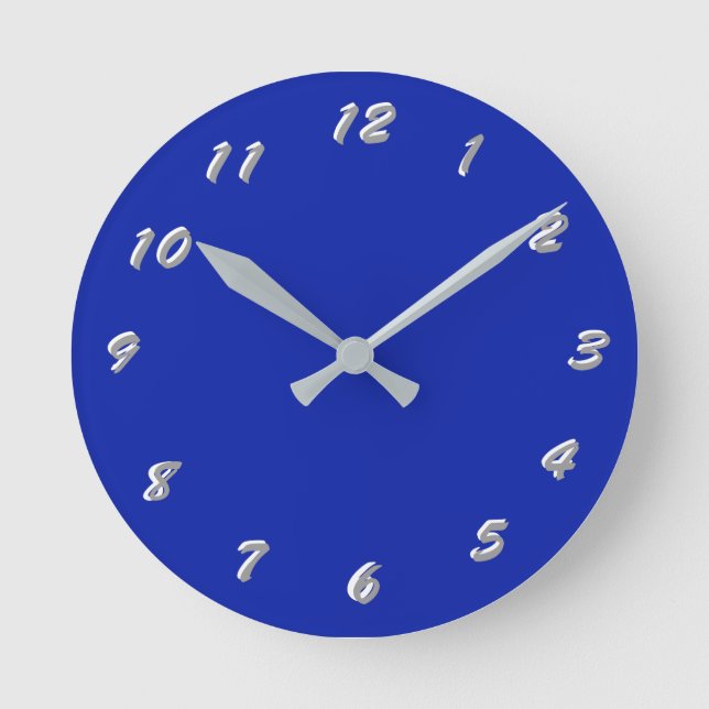 12 Number Choices to Choose From Royal Blue Clock (Front)