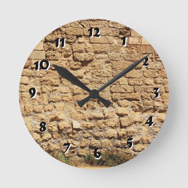 12 Number Choices to Choose From Stone Wall Clock (Front)