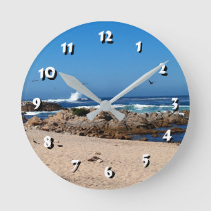 12 Number Choices to Choose -Ocean Waves-Clock Round Clock