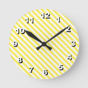 12 Number Choices to Choose-Yellow Striped Clock