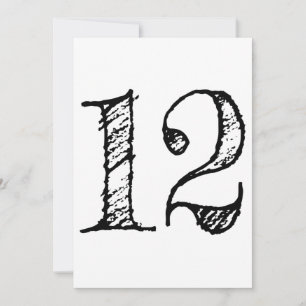 12 number eleven giant manuscript invitation