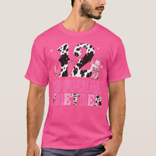 12 Official Pren 12Th Birthday Girl Western Rodeo T-Shirt