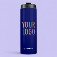 12 oz Blue Insulated Tumbler with Business Logo