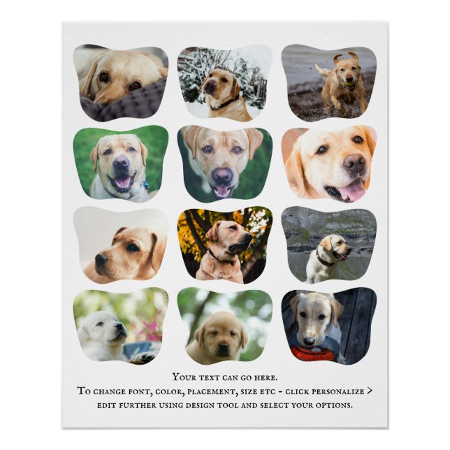 12 Photo Collage And Text Unique Personalised Poster (Front)