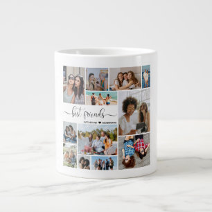12 Photo Collage Best Friends Add Your Names Large Coffee Mug