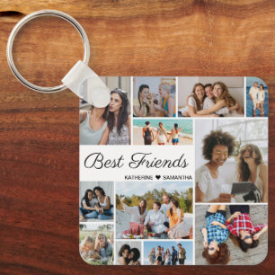 12 Photo Collage Best Friends Forever Key Ring