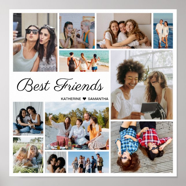 12 Photo Collage Best Friends Forever Poster (Front)