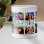 12 Photo Collage Bestie Coffee Mug<br><div class="desc">Modern best friend mug featuring a 12 photo collage,  the word "besties" in a cute trendy teal gradient,  a personalised friendship quote,  and your names.</div>
