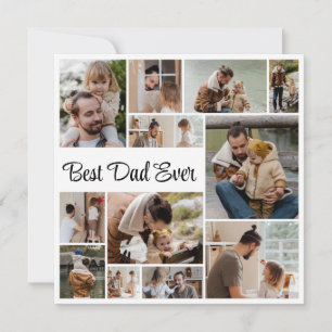 12 Photo Collage Father's Day Best Dad Ever  Card