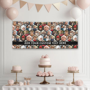 12 Photo Collage - funky hexagon - Random Pattern Banner