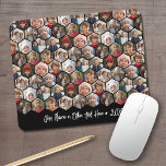 12 Photo Collage - funky hexagon - Random Pattern Mouse Pad<br><div class="desc">Square photos work best with this template. A random sampling of 12 photos shaped like hexagons in a pattern that covers the entire mousepad. Add your favourite pics to this fun template. You can use square photos or any photos for this grid. The black background can be changed when you...</div>