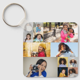 12 Photo Collage Gift Key Ring