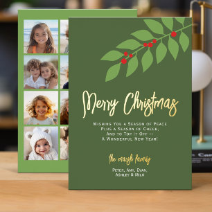 12 Photo Collage - Merry Script - Botanical