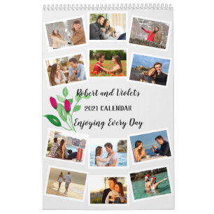 12 Photo Collage w. Custom Name and Message 2022 Calendar