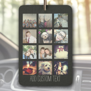 12 Photo Collage with Black Background Car Air Freshener