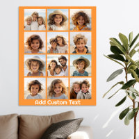 12 Photo Collage with Gold Background 20x28
