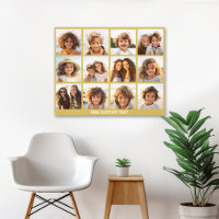 12 Photo Collage with Gold Background