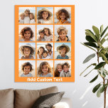 12 Photo Collage with Orange Background Poster<br><div class="desc">Add your favorite pics to this fun template. You can use Instagram photos or any photos for this grid.</div>